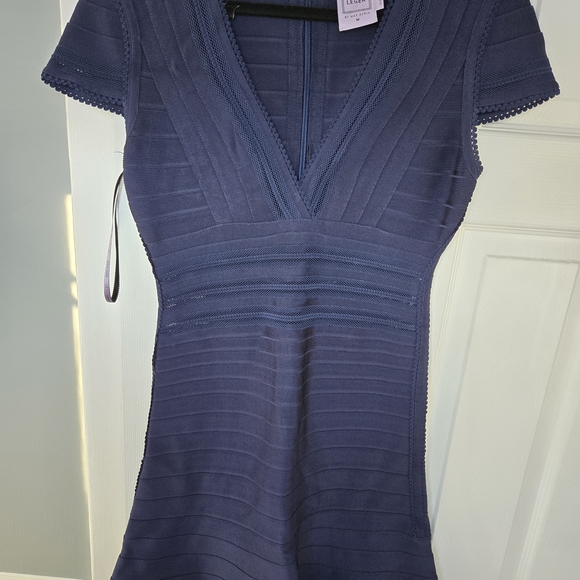 Herve Leger Deep Blue Mini Dress - Picture 2 of 3